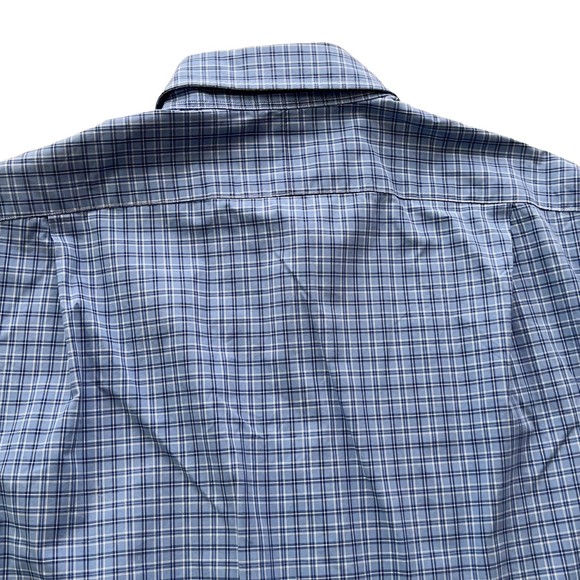 Polo Ralph Lauren Blue Small Plaid Long Sleeve Button Front Men's Shirt Sz M - Picture 7 of 13